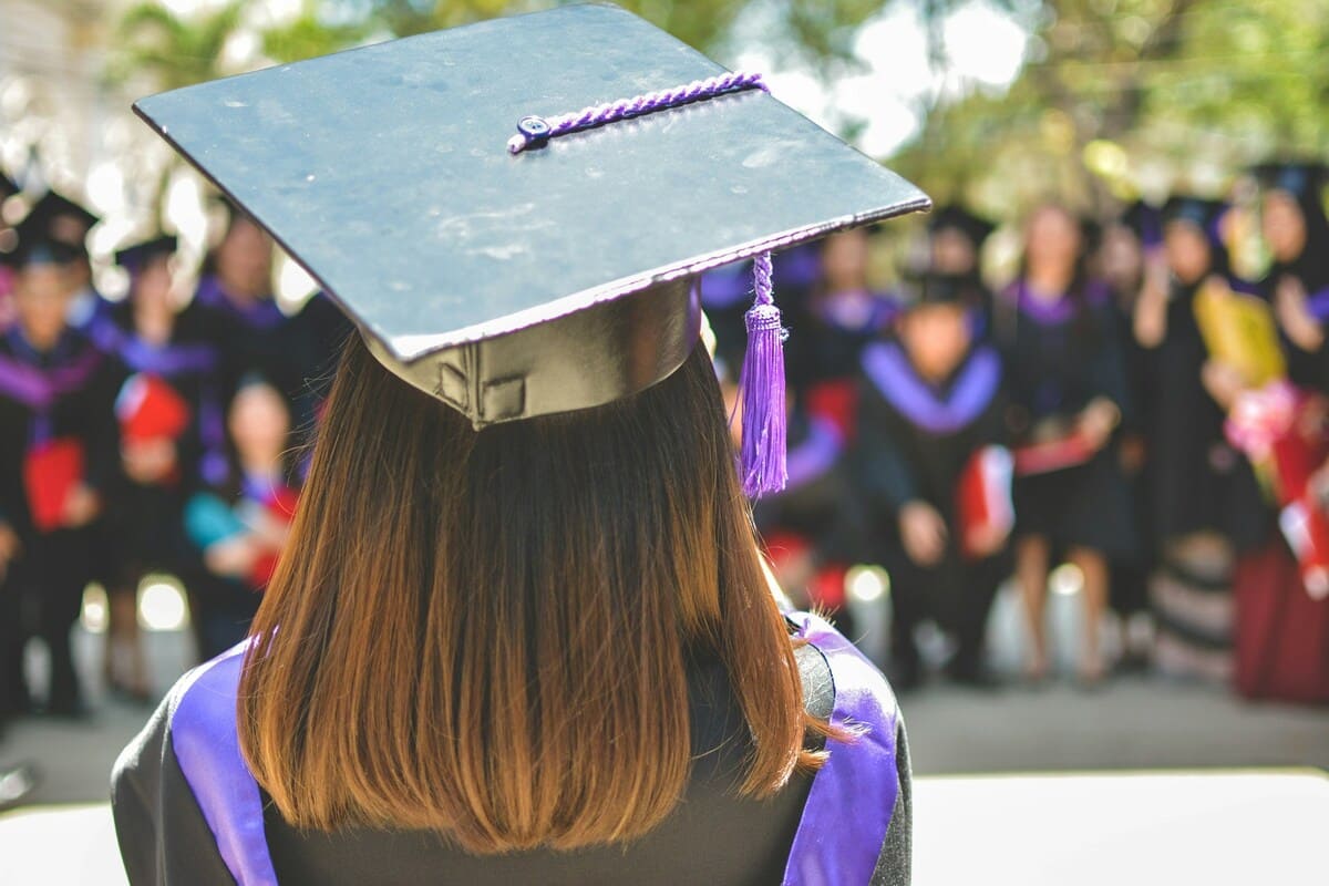 woman wearing academic cap